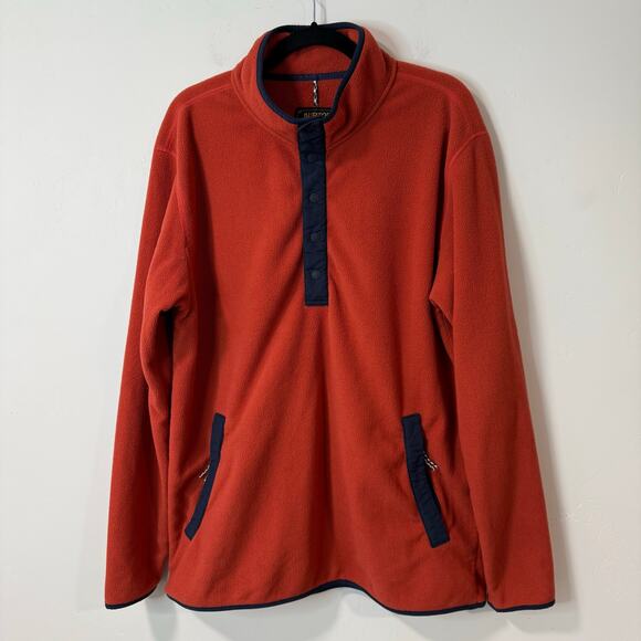 Burton Men's Hearth Fleece Pullover Sweatshirt Half Snap Orange XL - Picture 1 of 8